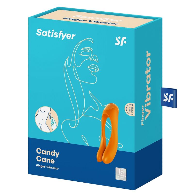 SATISFYER - VIBRATEUR DOIGTS CANDY CANE ORANGE - 7eme ciel