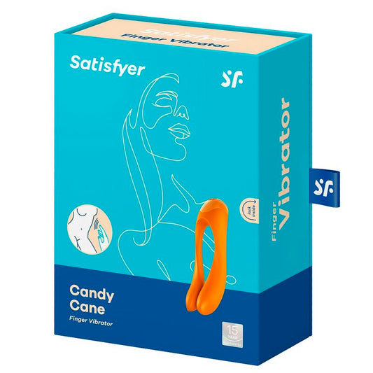 SATISFYER - VIBRATEUR DOIGTS CANDY CANE ORANGE - 7eme ciel