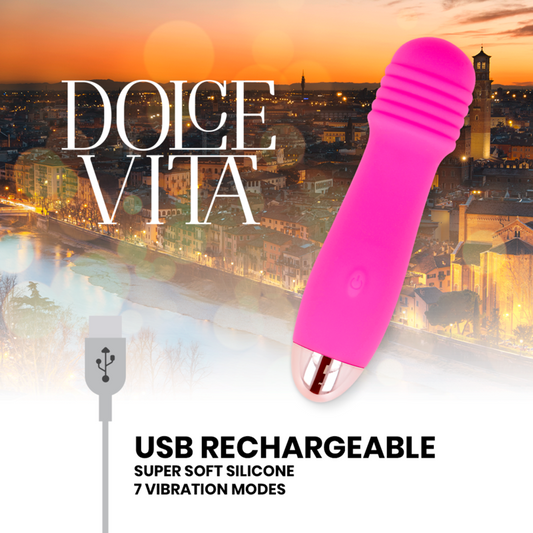 DOLCE VITA - VIBRATEUR RECHARGEABLE TROIS ROSE 7 VITESSES - 7eme ciel