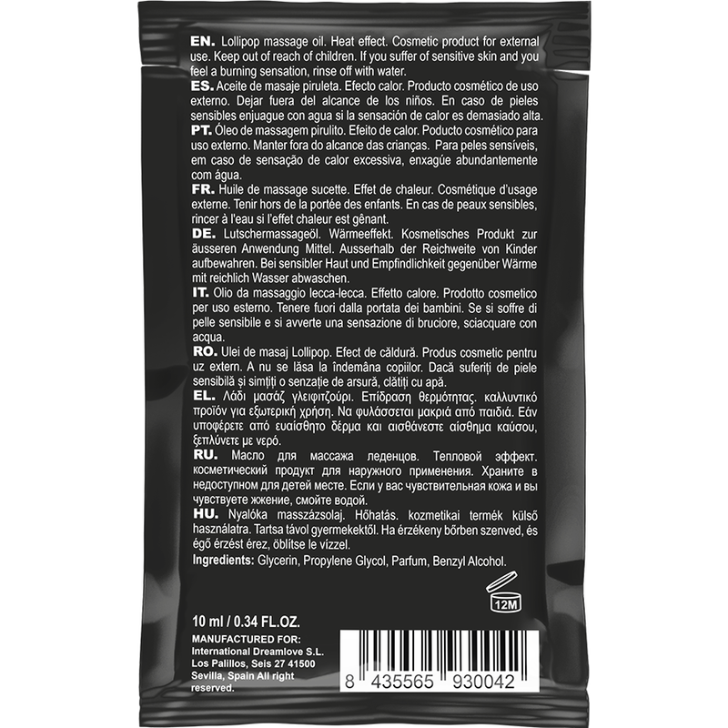 COQUETTE CHIC DESIRE - HUILE DE MASSAGE KISSABLE DE POCHE AVEC SUCETTE EFFET CHALEUR 10 ML - 7eme ciel