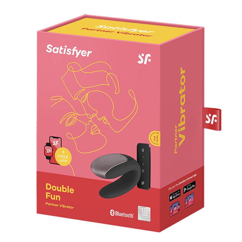 SATISFYER - VIBRATEUR PARTENAIRE DOUBLE FUN NOIR - 7eme ciel