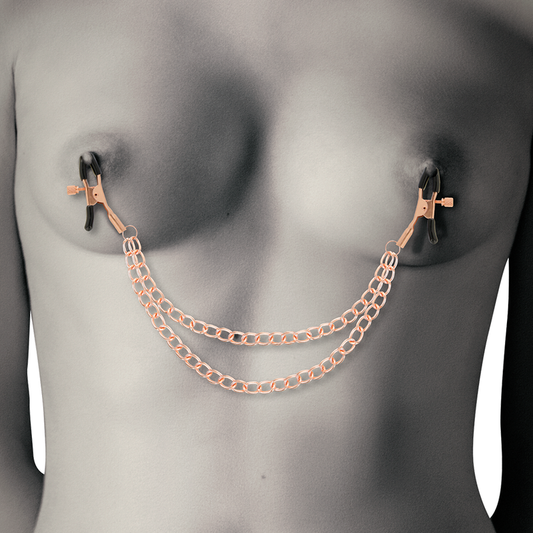 COQUETTE CHIC DESIRE - PINCES METELONS FANTAISIE EN MÉTAL AVEC CHAÎNE - 7eme ciel