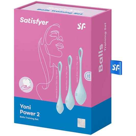 SATISFYER - ENSEMBLE ENTRAÎNEMENT YONI POWER 2 BLEU - 7eme ciel