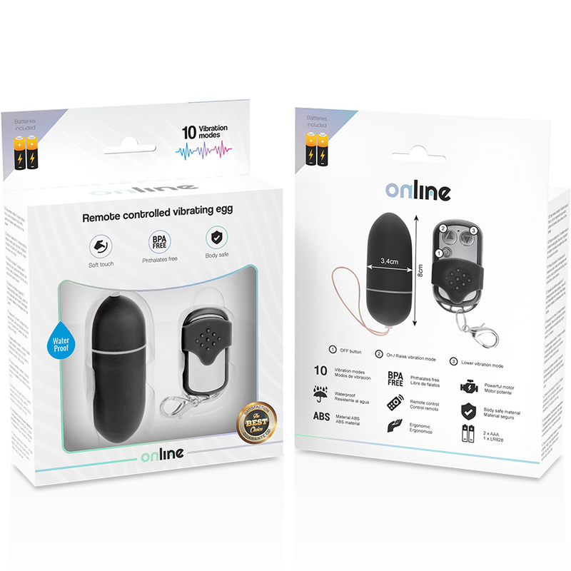 ONLINE - OEUF VIBRANT TÉLÉCOMMANDE L NOIR - 7eme ciel