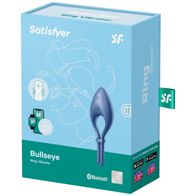 SATISFYER - APPLICATION BULLSEYE RING VIBRATOR BLEU - 7eme ciel