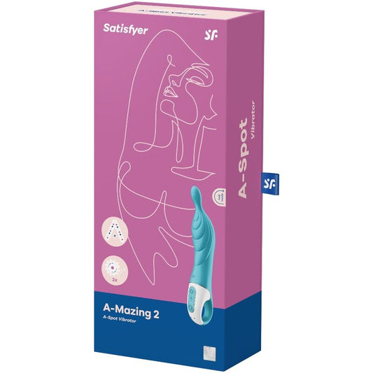 SATISFYER - VIBRATEUR AMAZING 2 ASPOT TURQUOISE - 7eme ciel