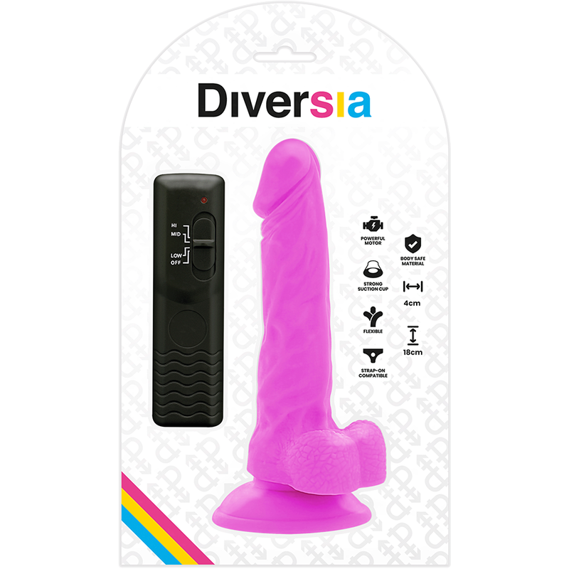 DIVERSIA - DILDO VIBRANT FLEXIBLE VIOLET 18 CM -O- 4 CM - 7eme ciel