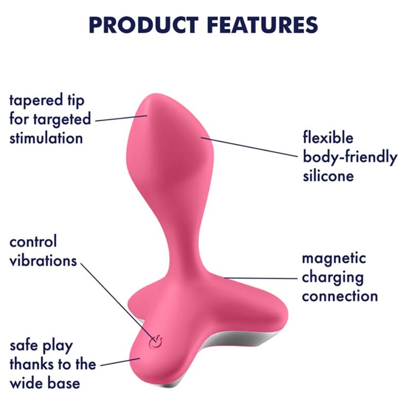 SATISFYER - VIBRATEUR PLUG GAME CHANGER ROSE - 7eme ciel