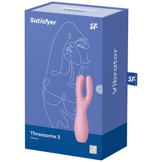 SATISFYER - VIBRATEUR THREESOME 3 ROSE - 7eme ciel