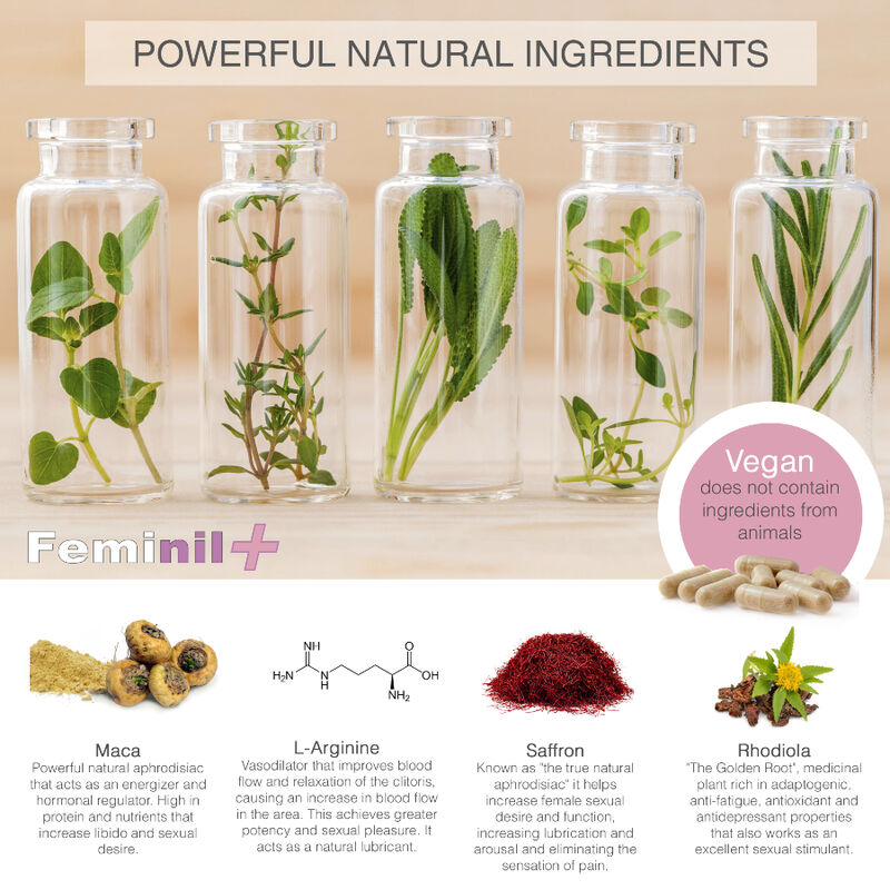 500 COSMETICS - FEMINIL+ AMÉLIORATION DE LA LIBIDO SEXUELLE FÉMININE - 30 CAPSULES - 7eme ciel