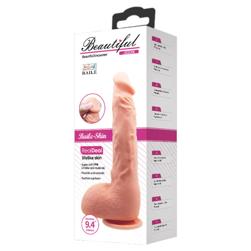 BAILE - GODE RÉALISTE JASON NATUREL 24 CM - 7eme ciel
