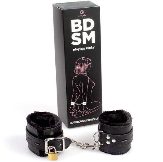 SECRETPLAY - MENOTTES DE BONDAGE NOIRES COLLECTION BDSM - 7eme ciel