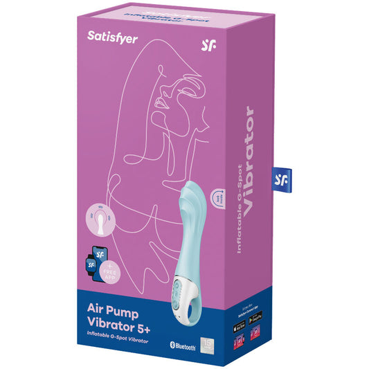 SATISFYER - AIR PUMP VIBRATOR 5+ APP GONFLABLE G-SPOT VIBRATOR BLEU - 7eme ciel