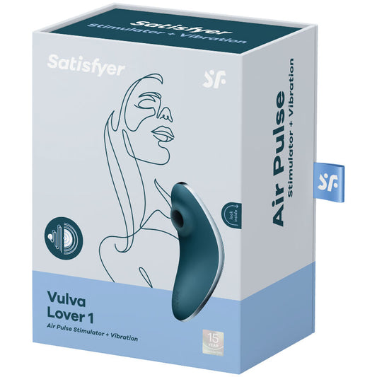 SATISFYER - VULVA LOVER 1 STIMULATEUR ET VIBRATEUR AIR PULSE BLEU - 7eme ciel