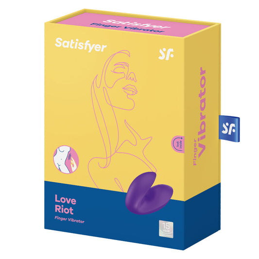 SATISFYER - VIBRATEUR DOIGTS LOVE RIOT VIOLET - 7eme ciel