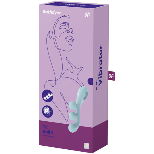 SATISFYER - VIBRATEUR MULTI TRI BALL 2 BLEU - 7eme ciel