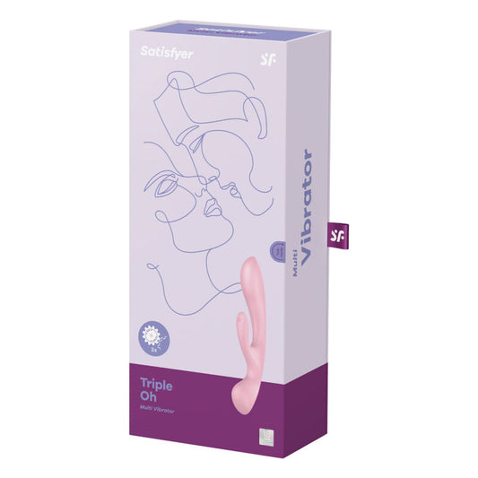 SATISFYER - VIBRATION HYBRIDE TRIPLE OH ROSE - 7eme ciel