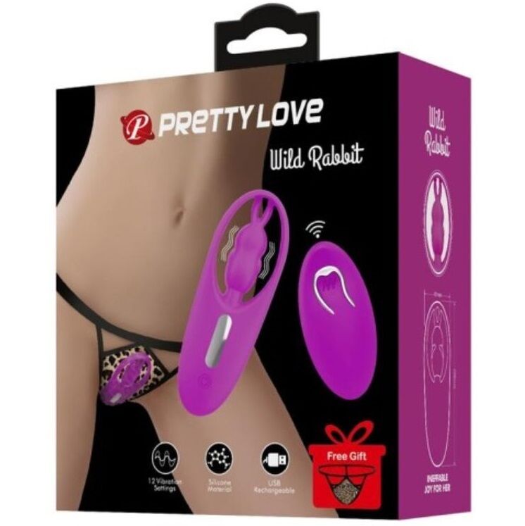 PRETTY LOVE - WILD RABBIT STIMULATEUR POUR CULOTTES AVEC TÉLÉCOMMANDE LILAS - 7eme ciel