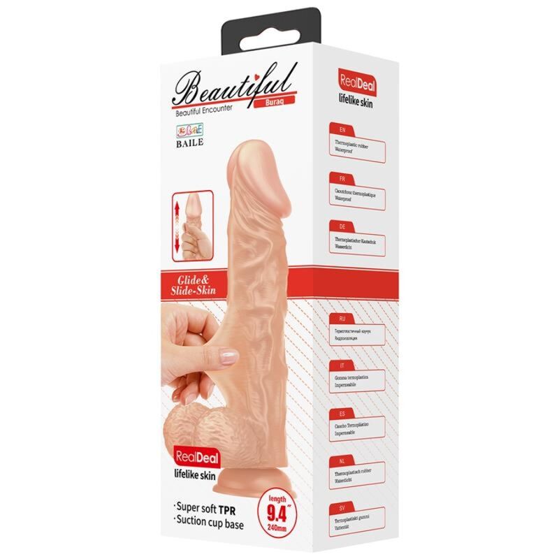 BAILE - GODE RÉALISTE FLEXIBLE 24 CM NATUREL - 7eme ciel
