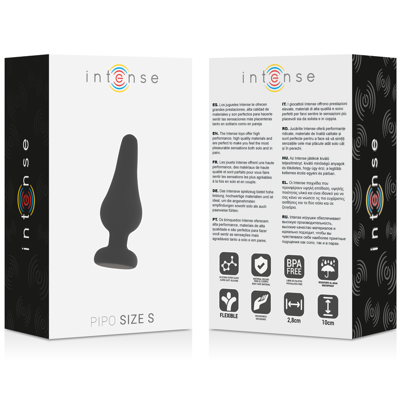 INTENSE - PLUG ANAL PIPO S SILICONE NOIR 9,8 CM - 7eme ciel