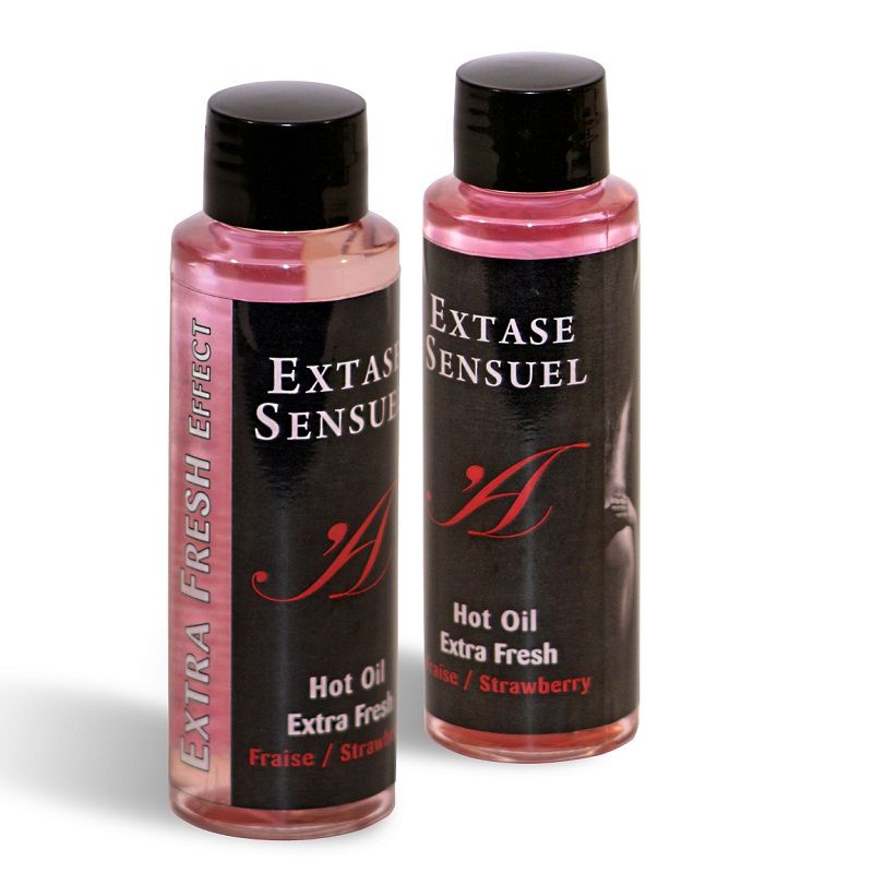 EXTASE SENSUAL - HUILE DE MASSAGE EFFET FRAISE EXTRA FRAÎCHE 100 ML - 7eme ciel