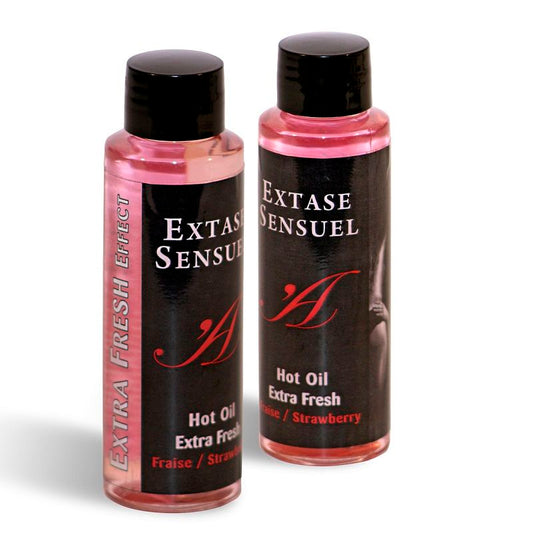 EXTASE SENSUAL - HUILE DE MASSAGE EFFET FRAISE EXTRA FRAÎCHE 100 ML - 7eme ciel
