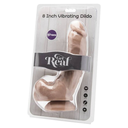 GET REAL - GODE 20,5 CM AVEC BILLES VIBRATEUR SKIN - 7eme ciel