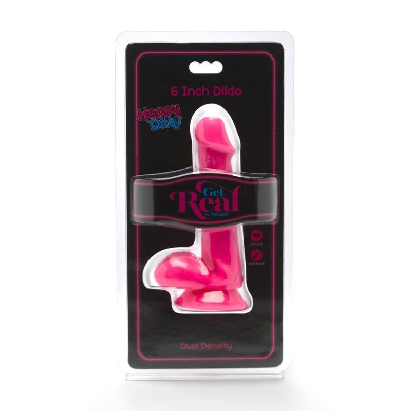 GET REAL - GODE HAPPY DICKS 12 CM BALLES ROSE - 7eme ciel