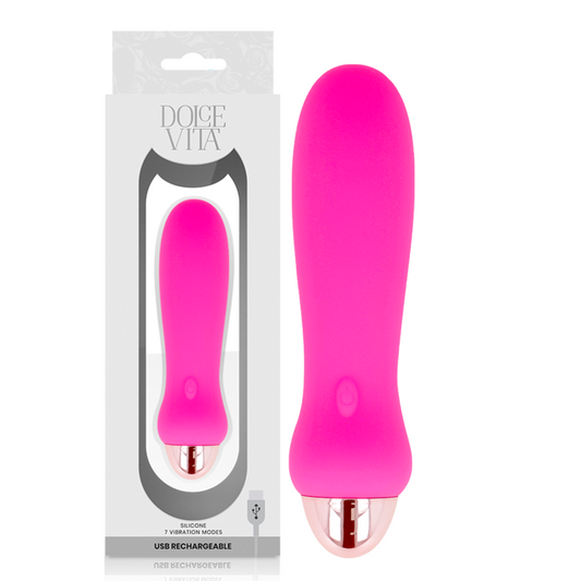 DOLCE VITA - VIBRATEUR RECHARGEABLE CINQ ROSE 7 VITESSES - 7eme ciel