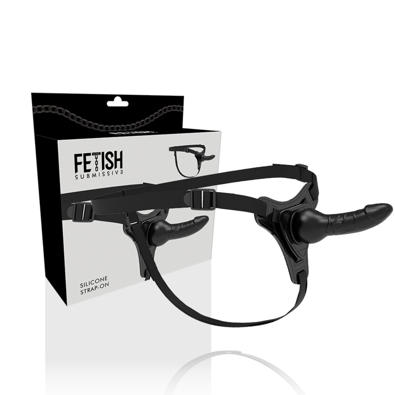 FETISH SUBMISSIVE HARNESS - SILICONE NOIR RÉALISTE 16 CM - 7eme ciel