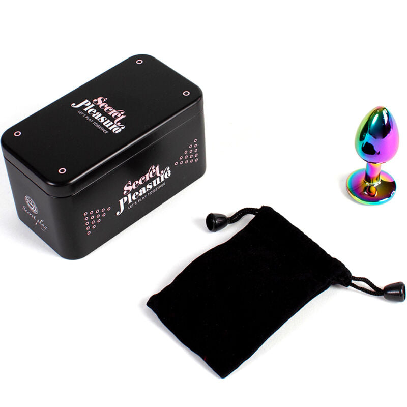 SECRETPLAY - PLUG ANAL EN MÉTAL ARC-EN-CIEL PETITE TAILLE 7 CM - 7eme ciel