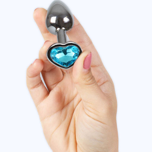 SECRETPLAY - PLUG ANAL EN MÉTAL COEUR BLEU PETITE TAILLE 7 CM - 7eme ciel