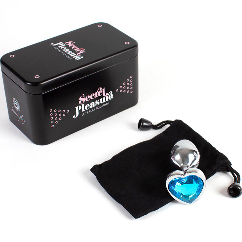 SECRETPLAY - PLUG ANAL EN MÉTAL COEUR BLEU PETITE TAILLE 7 CM - 7eme ciel