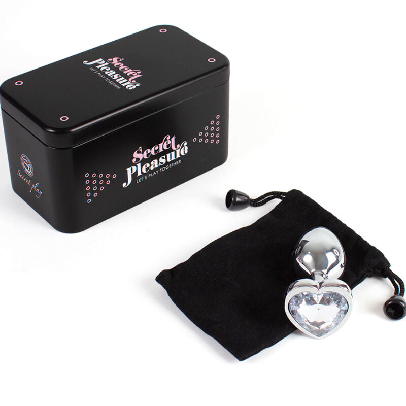 SECRETPLAY - PLUG ANAL EN MÉTAL COEUR CRISTAL CLAIR PETITE TAILLE 7 CM - 7eme ciel