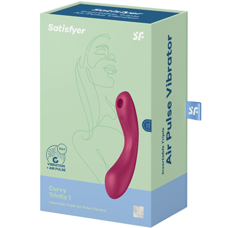 SATISFYER - CURVE TRINITY 1 AIR PULSE VIBRATION ROUGE - 7eme ciel