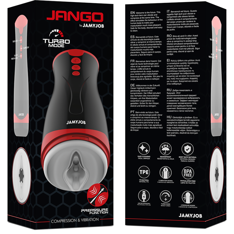 JAMYJOB - MASTURBATEUR COMPRESSION ET VIBRATION JANGO - 7eme ciel
