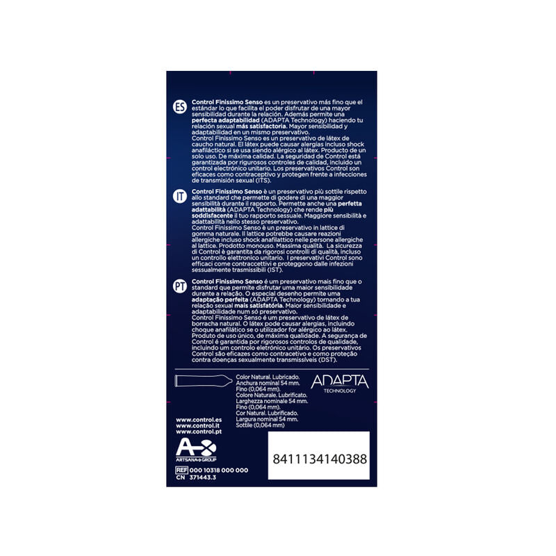 CONTROL - ADAPTA SENSO CONDOMS 12 UNITS - 7eme ciel
