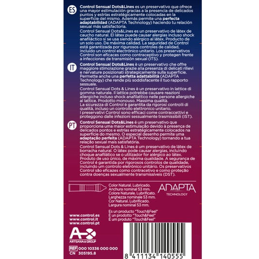 CONTROL - POINTS & LIGNES SENSUELLES POINTS ET VERGETURES 12 UNITÉS - 7eme ciel