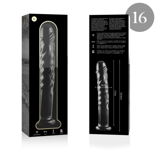 NEBULA SERIES BY IBIZA - MODÈLE 16 GODE EN VERRE BOROSILICATE CLAIR 18.5 CM -O- 3 CM