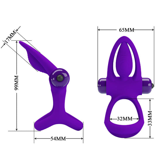 PRETTY LOVE - ANNEAU VIBRATEUR 10 VIBRATIONS SILICONE VIOLETTE - 7eme ciel