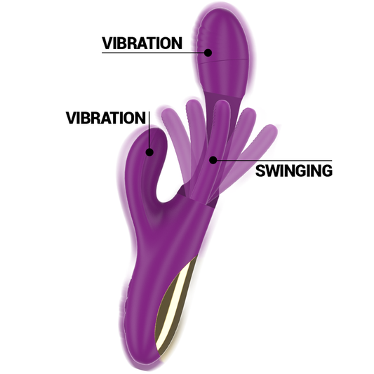 INTENSE - APOLO VIBRATEUR MULTIFONCTION RECHARGEABLE 7 VIBRATIONS AVEC LANGUE OSCILLANTE VIOLET - 7eme ciel