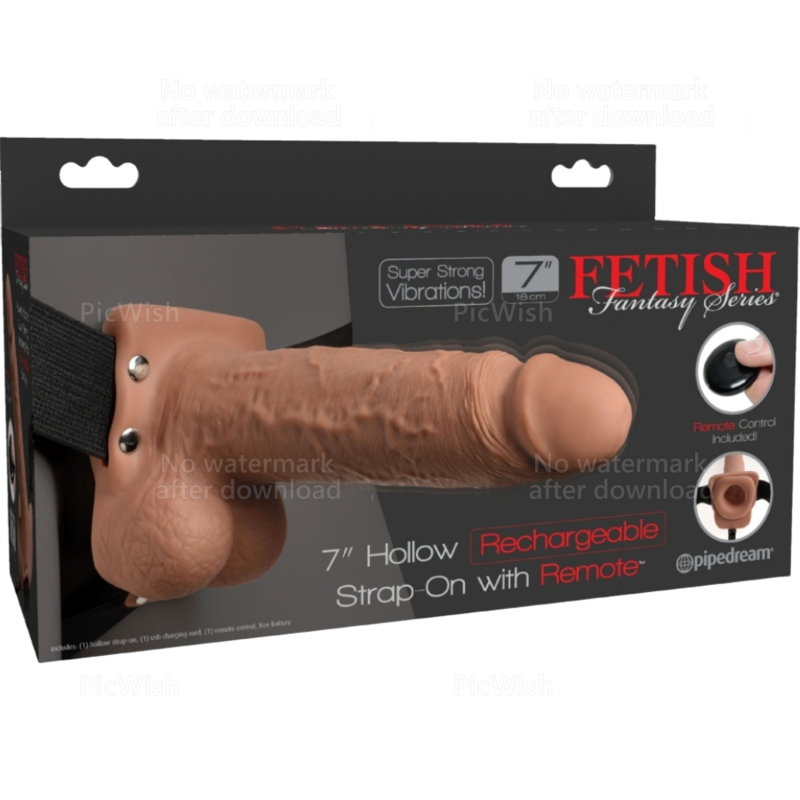 FETISH FANTASY SERIES - HARNAIS RÉGLABLE PÉNIS RÉALISTE AVEC BALLES RECHARGEABLES ET VIBRATEUR 17,8 CM - 7eme ciel