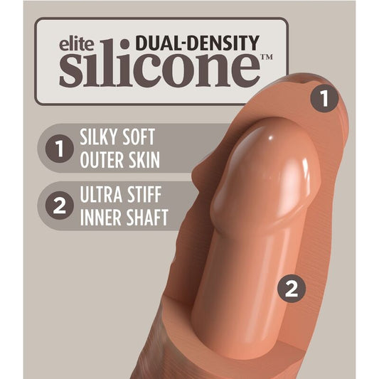 KING COCK - ELITE GODE RÉALISTE EN SILICONE 17.8 CM CARAMEL - 7eme ciel