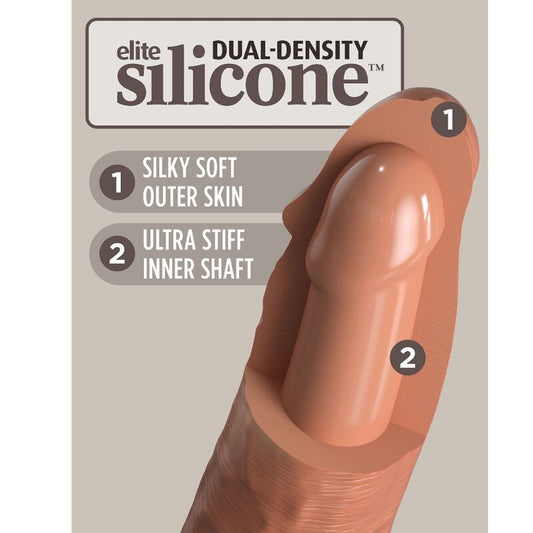 KING COCK - ELITE GODE RÉALISTE EN SILICONE 20.3 CM CARAMEL - 7eme ciel
