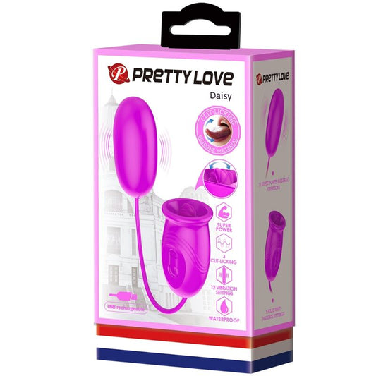PRETTY LOVE - VIBRATEUR RECHARGEABLE DAISY DUAL EGG VIOLET - 7eme ciel
