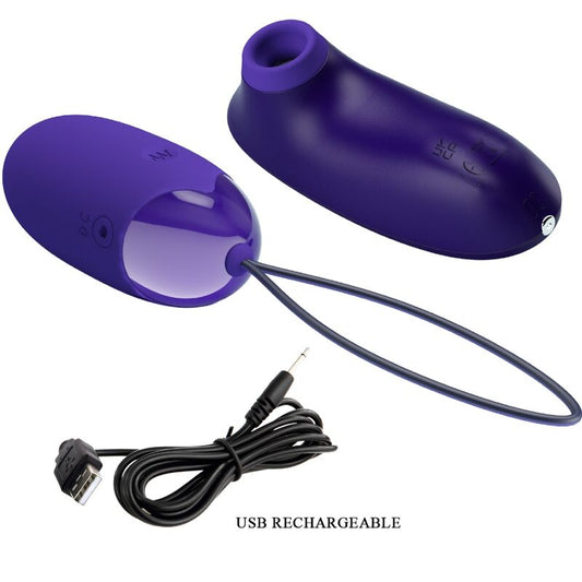 PRETTY LOVE - STIMULATEUR ET OEUF PORTABLE - 7eme ciel