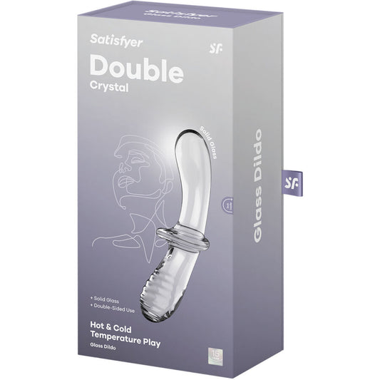 SATISFYER - GODE DOUBLE CRISTAL TRANSPARENT - 7eme ciel