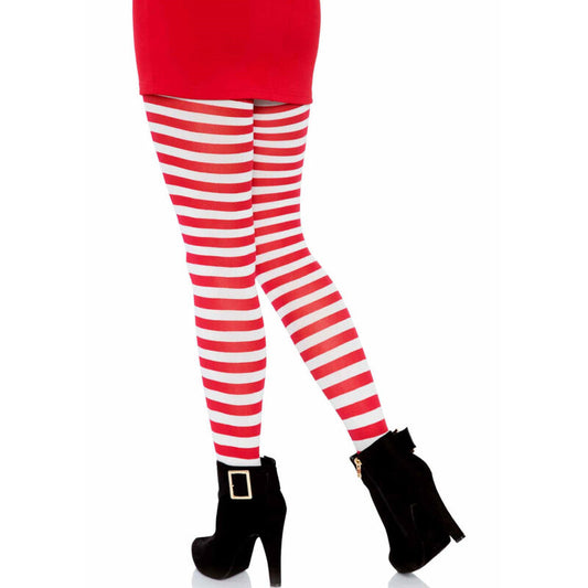 LEG AVENUE - COLLANTS RAYURES BLANC/ROUGE - 7eme ciel