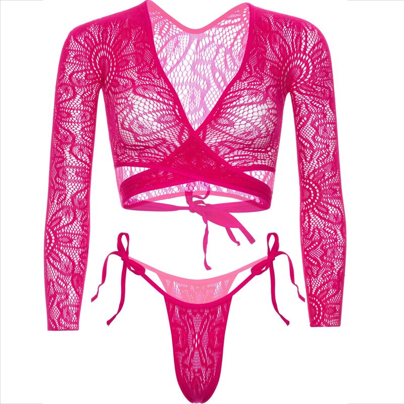 LEG AVENUE - TOP COURT EN DENTELLE AVEC STRING - 7eme ciel