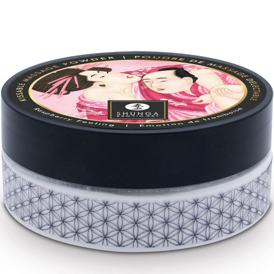 SHUNGA - KIT DE POUDRE DE MASSAGE COMESTIBLE FRAMBOISE - 7eme ciel